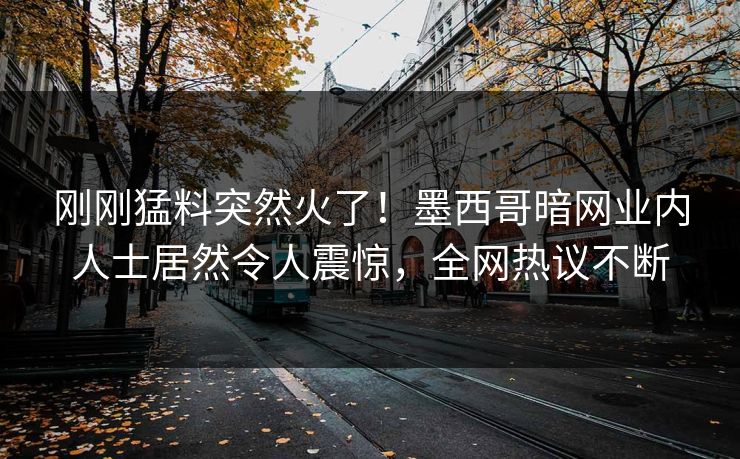 刚刚猛料突然火了！墨西哥暗网业内人士居然令人震惊，全网热议不断