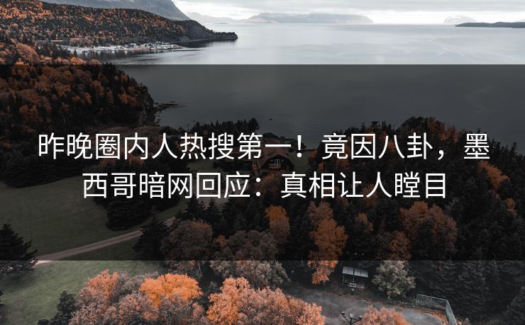 昨晚圈内人热搜第一！竟因八卦，墨西哥暗网回应：真相让人瞠目