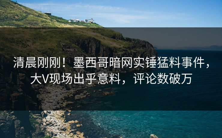清晨刚刚！墨西哥暗网实锤猛料事件，大V现场出乎意料，评论数破万