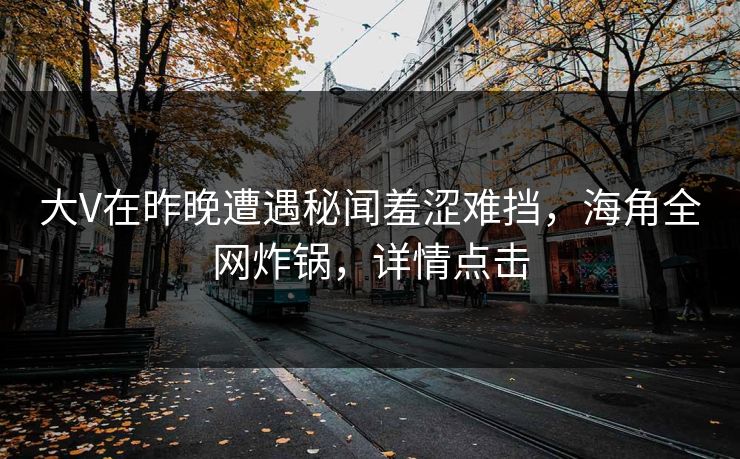 大V在昨晚遭遇秘闻羞涩难挡，海角全网炸锅，详情点击