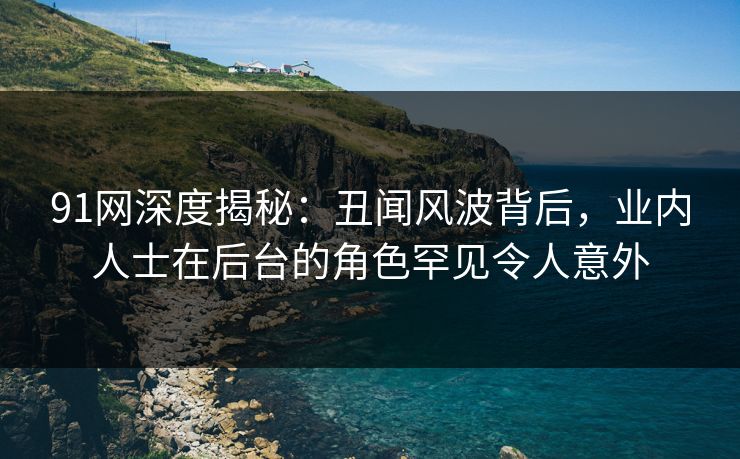 91网深度揭秘：丑闻风波背后，业内人士在后台的角色罕见令人意外