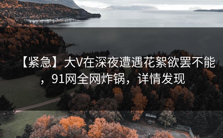 【紧急】大V在深夜遭遇花絮欲罢不能，91网全网炸锅，详情发现