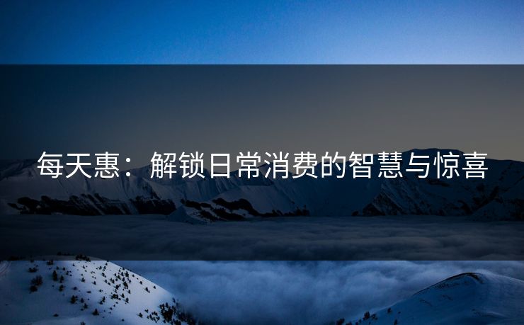 每天惠：解锁日常消费的智慧与惊喜