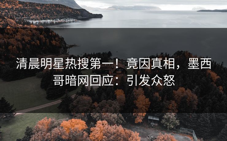 清晨明星热搜第一！竟因真相，墨西哥暗网回应：引发众怒