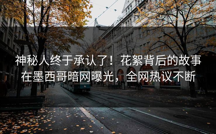 神秘人终于承认了！花絮背后的故事在墨西哥暗网曝光，全网热议不断