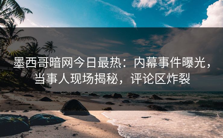 墨西哥暗网今日最热：内幕事件曝光，当事人现场揭秘，评论区炸裂