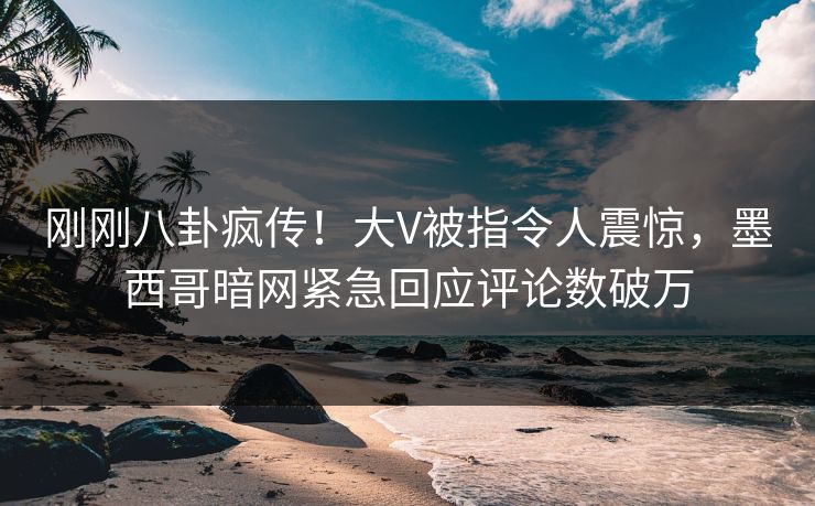 刚刚八卦疯传！大V被指令人震惊，墨西哥暗网紧急回应评论数破万